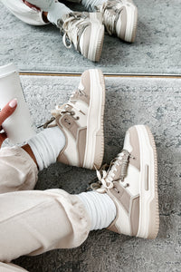 Two Way Street Platform Sneakers (Beige) - NanaMacs