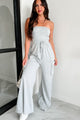 Comfortable Places Strapless Jumpsuit (Heather Grey) - NanaMacs