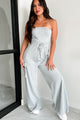 Comfortable Places Strapless Jumpsuit (Heather Grey) - NanaMacs