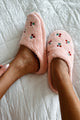 Just Cherrific Cherry Fuzzy Slippers (Pink) - NanaMacs