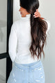 Conceptually Chic Long Sleeve Turtleneck Top (Off White) - NanaMacs