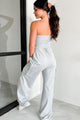 Comfortable Places Strapless Jumpsuit (Heather Grey) - NanaMacs