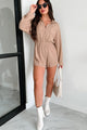 Letting Colors Fade Textured Romper (Dark Taupe) - NanaMacs