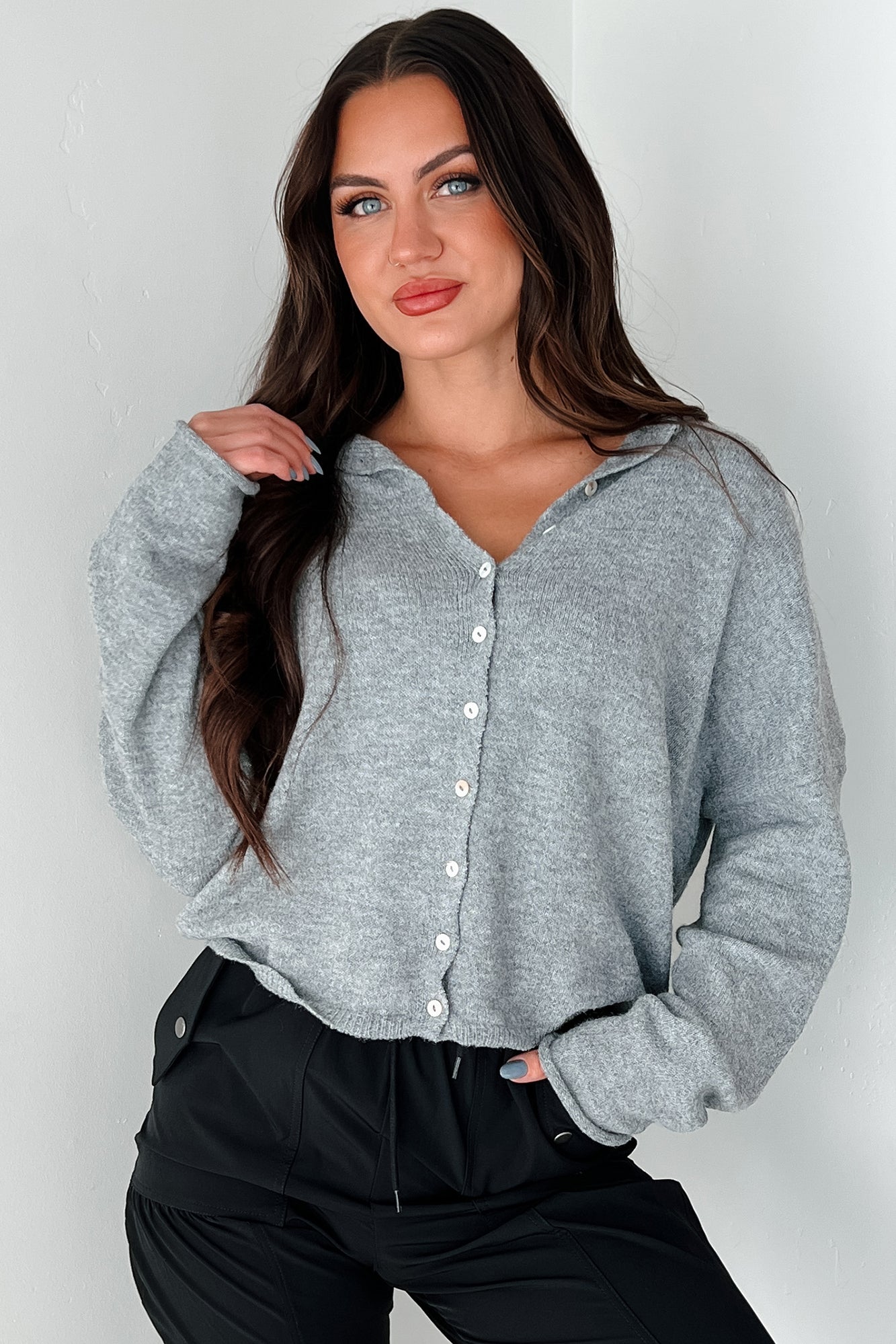 Henrik Lightweight Button Cardigan (Heather Grey) - NanaMacs