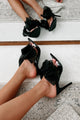 Lavish Lifestyle Organza Bow Pointed Toe Heels (Black) - NanaMacs