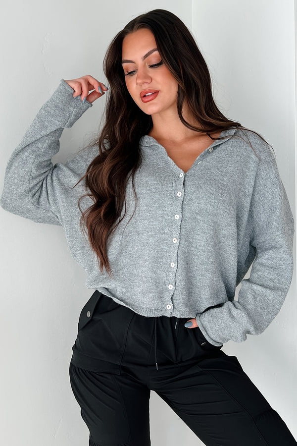 Henrik Lightweight Button Cardigan (Heather Grey) - NanaMacs