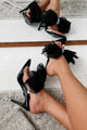 Lavish Lifestyle Organza Bow Pointed Toe Heels (Black) - NanaMacs