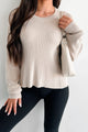 Fast-Forward To Fall Open Back Sweater Top (Beige) - NanaMacs