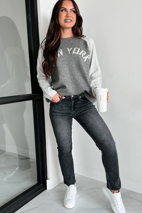 City That Never Sleeps "New York" Sweater (Charcoal/Grey) - NanaMacs