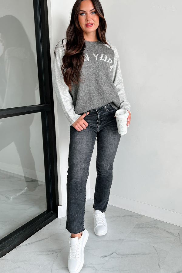 City That Never Sleeps "New York" Sweater (Charcoal/Grey) - NanaMacs