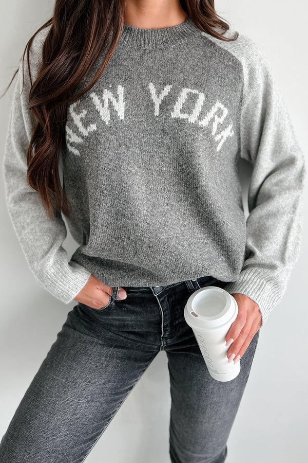 City That Never Sleeps "New York" Sweater (Charcoal/Grey) - NanaMacs