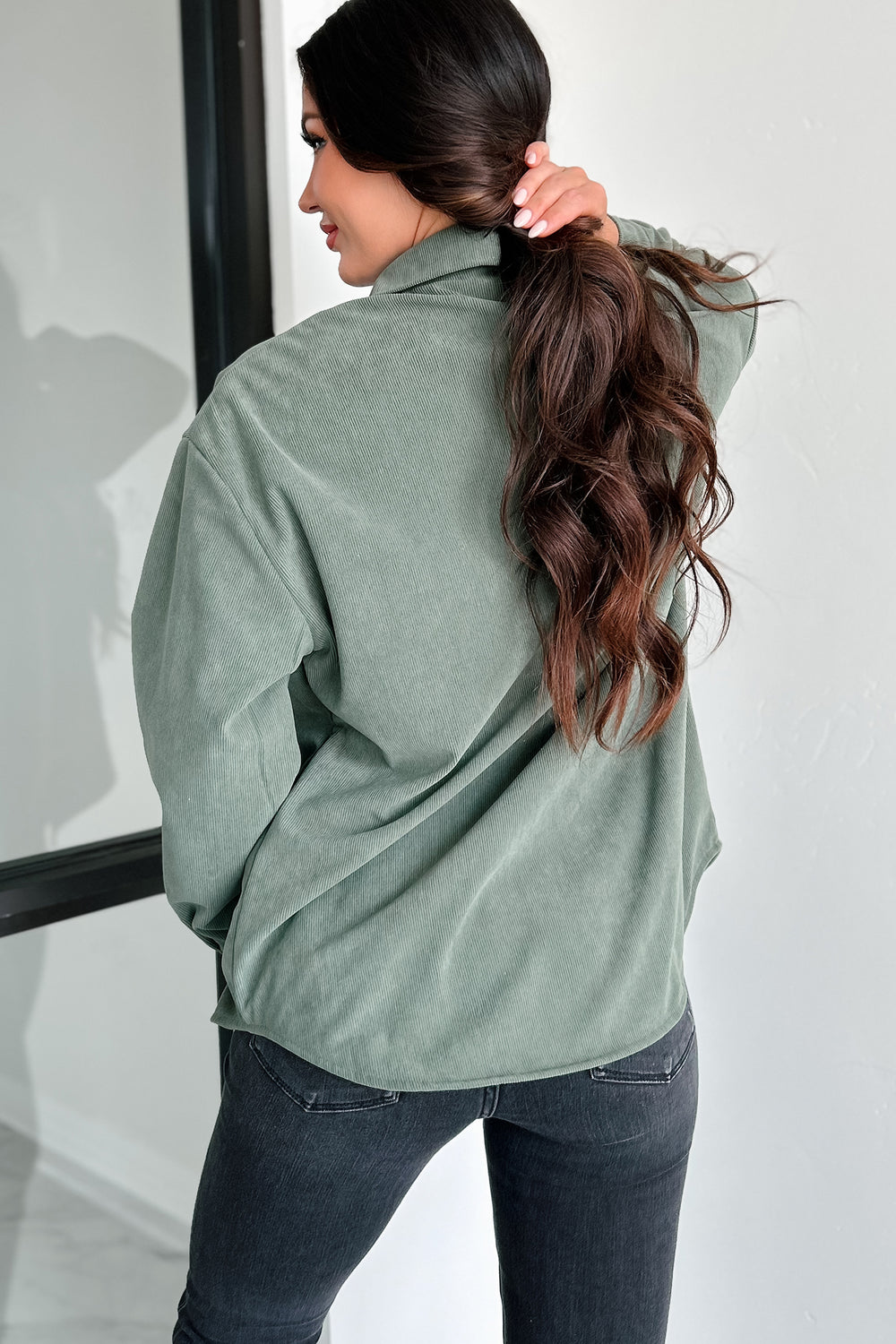 Bonfire Season Reversible Shacket (Rust/Olive) · NanaMacs