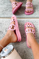 I've Been Everywhere Chain Motif Sandals (Pink) - NanaMacs