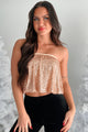 Always Partying Sequin Tube Top (Champagne) - NanaMacs