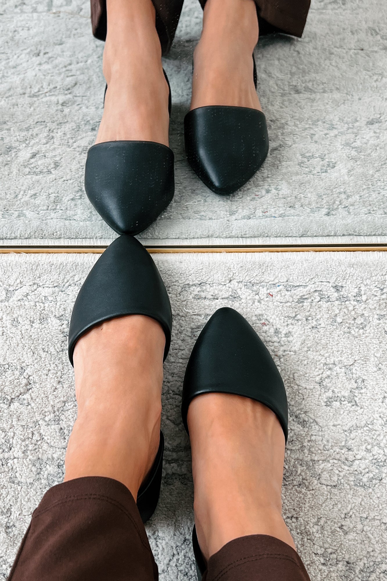 Pippa Pointed Toe Flats (Black) - NanaMacs