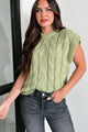 Don't Envy Me Cable Knit Sweater Vest (Fern) - NanaMacs