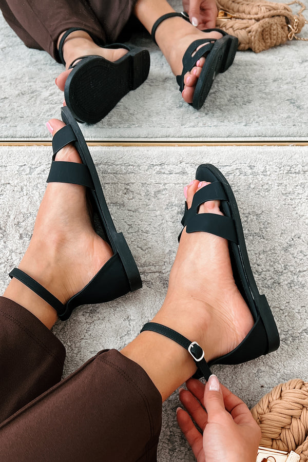 Before We Begin Ankle Strap Sandals (Black) - NanaMacs