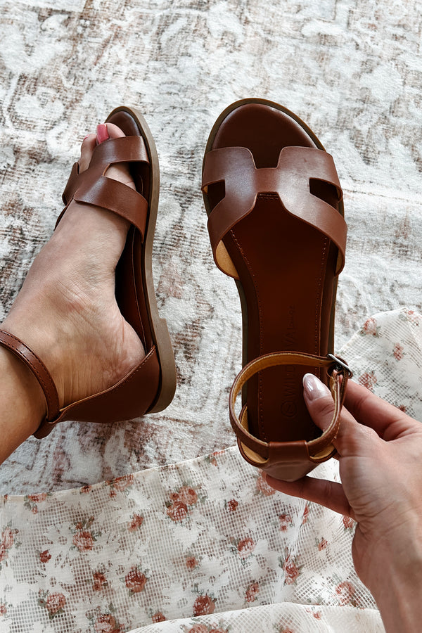 Before We Begin Ankle Strap Sandals (Cognac) - NanaMacs