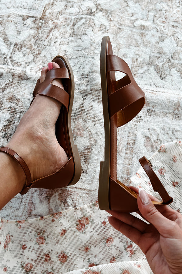 Before We Begin Ankle Strap Sandals (Cognac) - NanaMacs