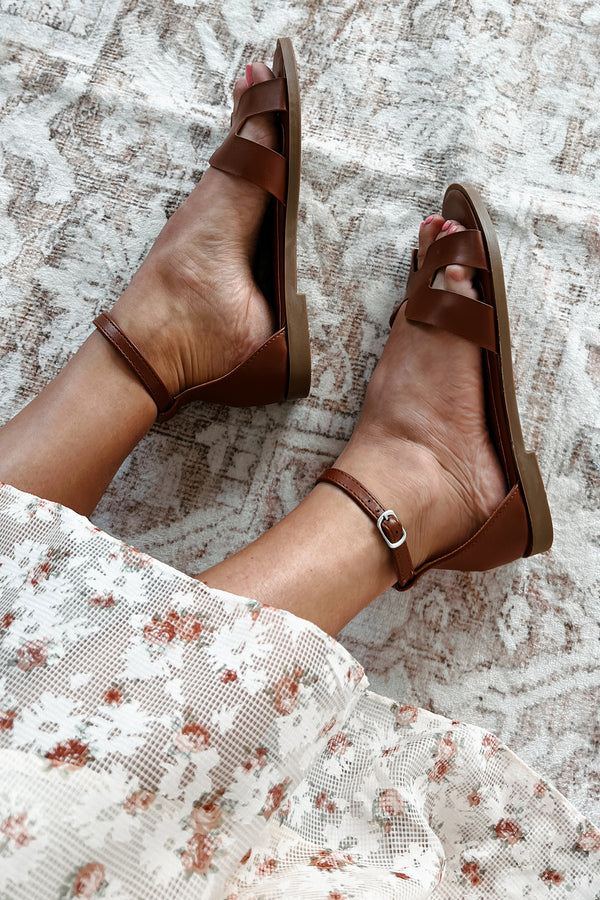 Before We Begin Ankle Strap Sandals (Cognac) - NanaMacs