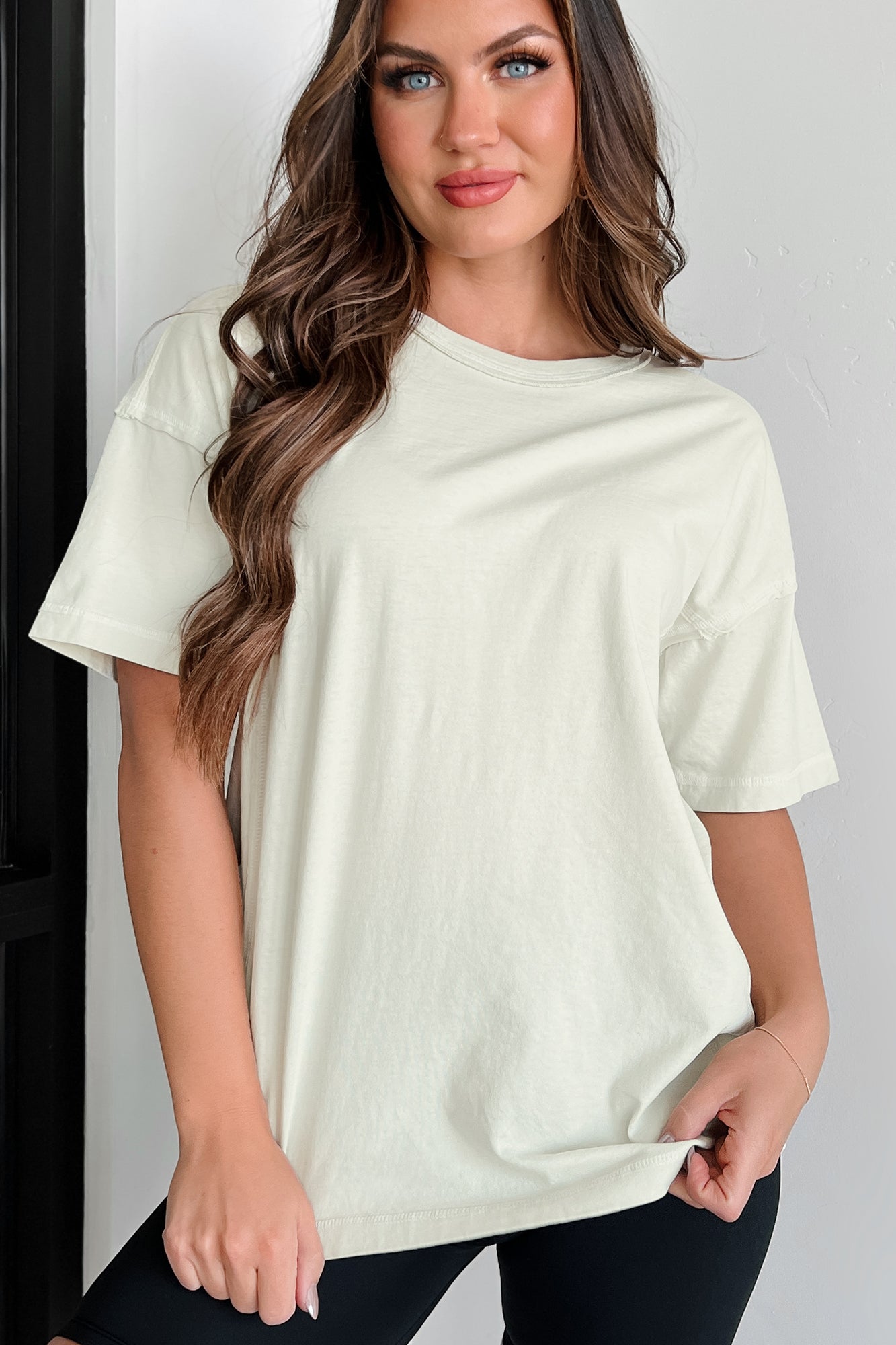 Alaric Reverse Stitch Oversize T-Shirt (Digital Mist) - NanaMacs