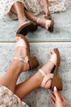 Walking On Air Open Toe Chunky Heel Sandals (Nude) - NanaMacs