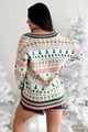 Seasonal Cheer Button Front Holiday Print Cardigan (Multi) - NanaMacs