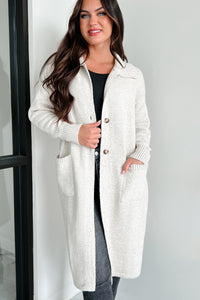 Cozy Winters Long Sweater Cardigan (Oatmeal) - NanaMacs