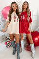 Nutcrackers For The Holidays Sequin Nutcracker Dress (Red) - NanaMacs