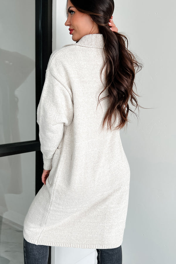 Cozy Winters Long Sweater Cardigan (Oatmeal) - NanaMacs