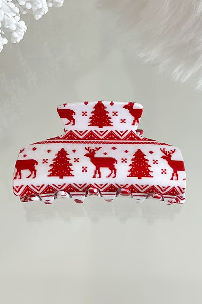 Take The Reins Holiday Theme Hair Clip (Red/White) - NanaMacs