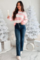 My Sweeter Side Open Knit Stripe Sweater (Pink) - NanaMacs