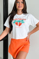 "Farm Fresh Strawberries" Graphic Crop Tee (White) - NanaMacs