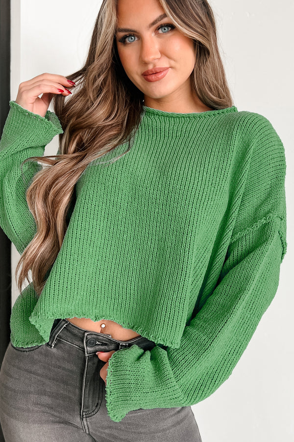 Getting My Hopes Up Chenille Sweater (Green) - NanaMacs