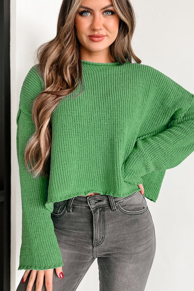 Getting My Hopes Up Chenille Sweater (Green) - NanaMacs