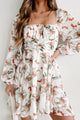 I Said So Floral Balloon Sleeve Mini Dress (Ivory) - NanaMacs
