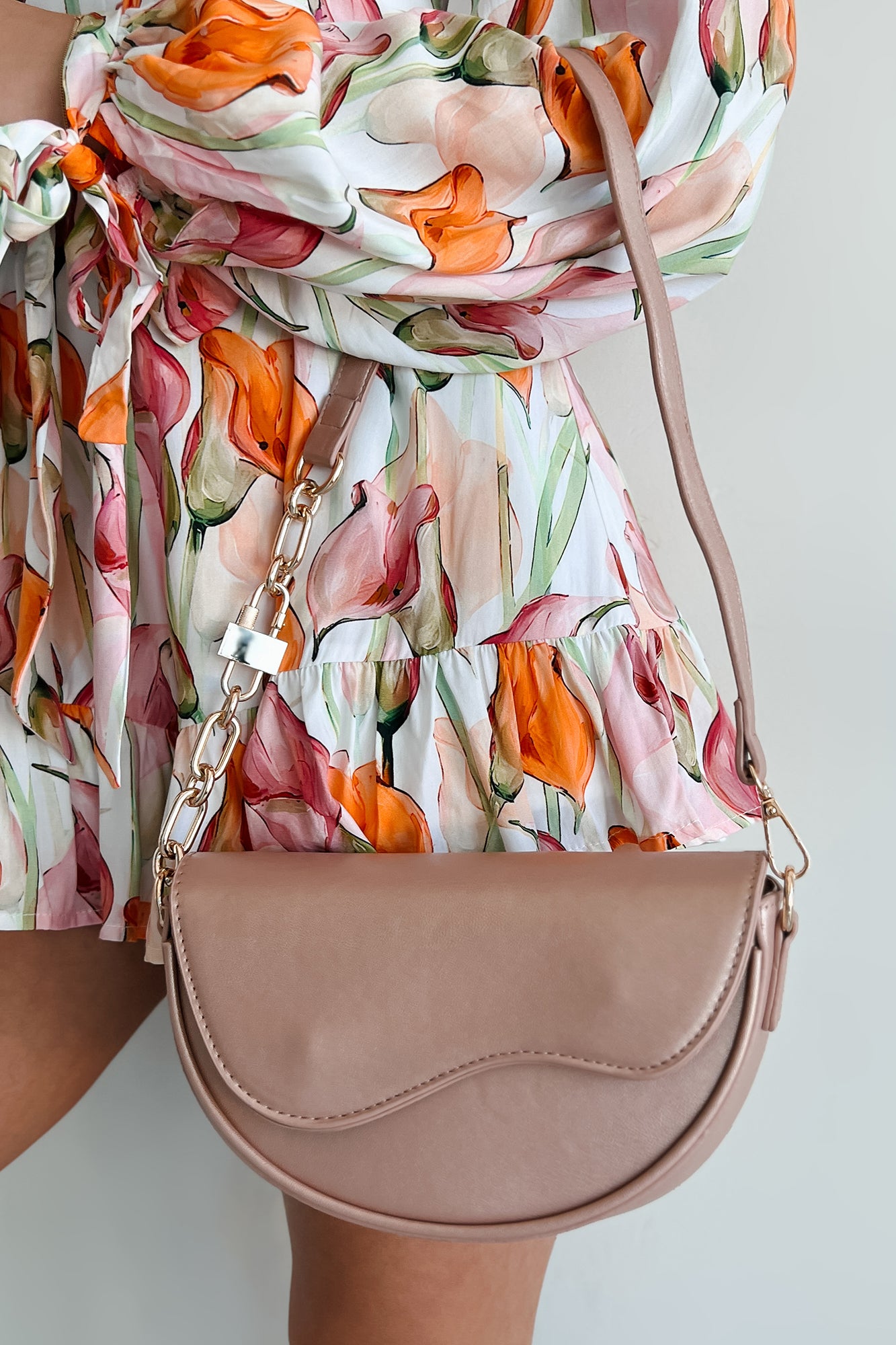 Confident Glamour Half Moon Shoulder Purse (Rose Gold) · NanaMacs