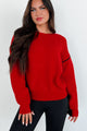 Competitively Cute Colorblock Sweater (Red/Black) - NanaMacs