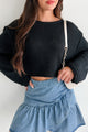 Spare My Heart Oversized Crop Sweater (Black)