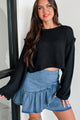 Spare My Heart Oversized Crop Sweater (Black)