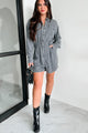 Fremont Button Front Long Sleeve Romper (Washed Black) - NanaMacs