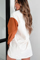 Hope You Know Colorblock Corduroy Shirt Dress (Cream) - NanaMacs