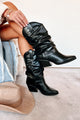 Sunset Rides Faux Leather Western Boot (Black PU)