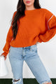 Competitively Cute Colorblock Sweater (Orange/Ivory) - NanaMacs