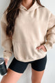 Feeling At Ease Snap-Button Hoodie (Taupe) - NanaMacs