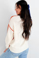 Competitively Cute Colorblock Sweater (Orange/Ivory) - NanaMacs