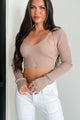 Angelique Sweater Knit Crop Tank & Shrug Set (Khaki) - NanaMacs