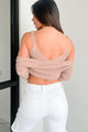 Angelique Sweater Knit Crop Tank & Shrug Set (Khaki) - NanaMacs