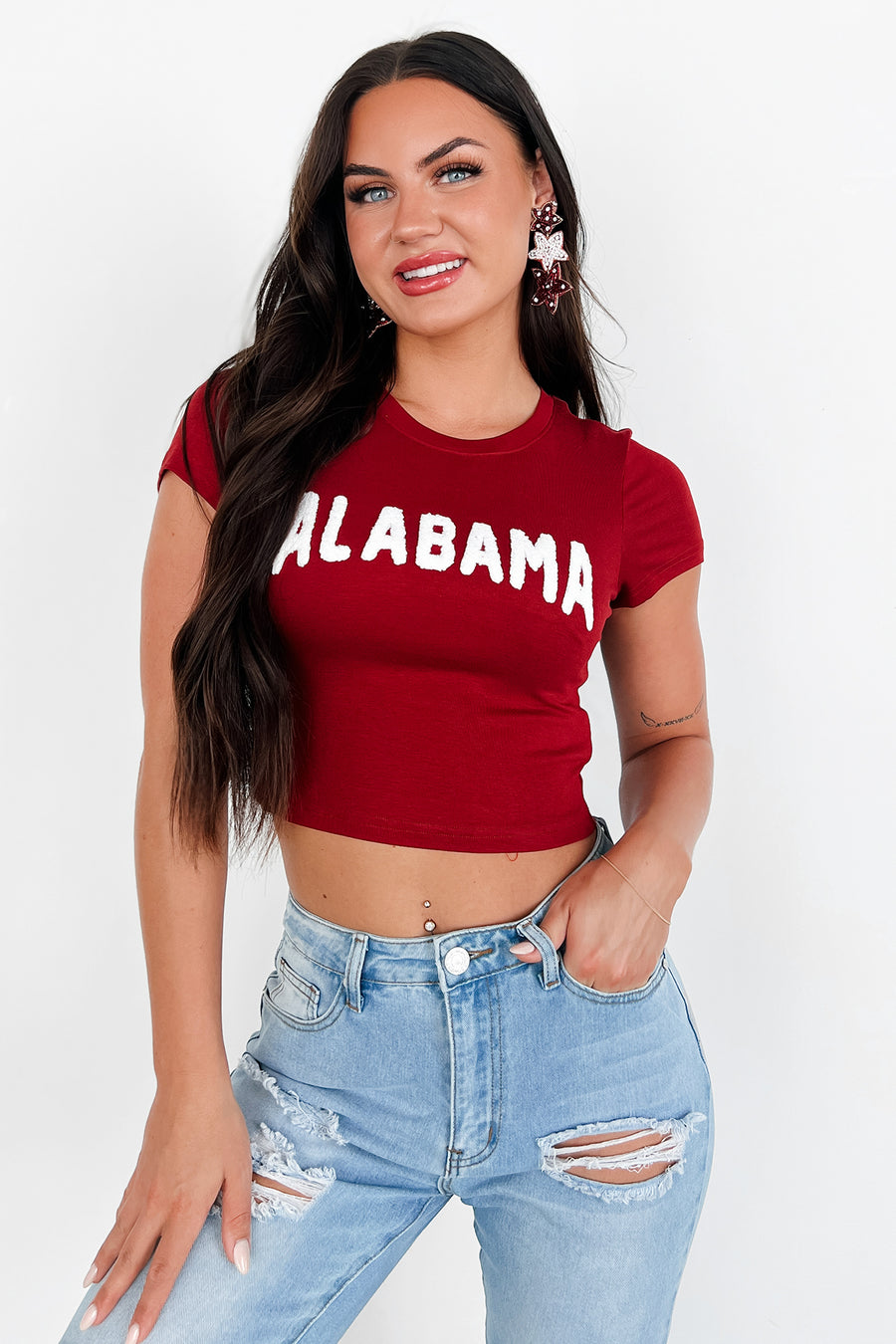 Rep My Team Textured Graphic Tee (Alabama) - NanaMacs