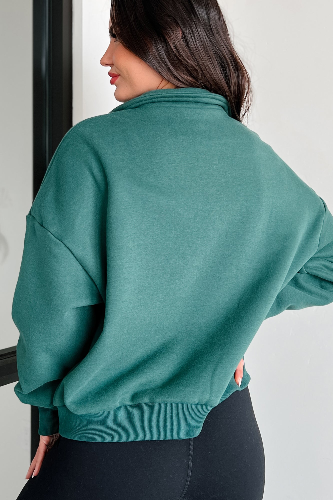 City Sights Quarter-Zip Pullover (Hunter Green) - NanaMacs